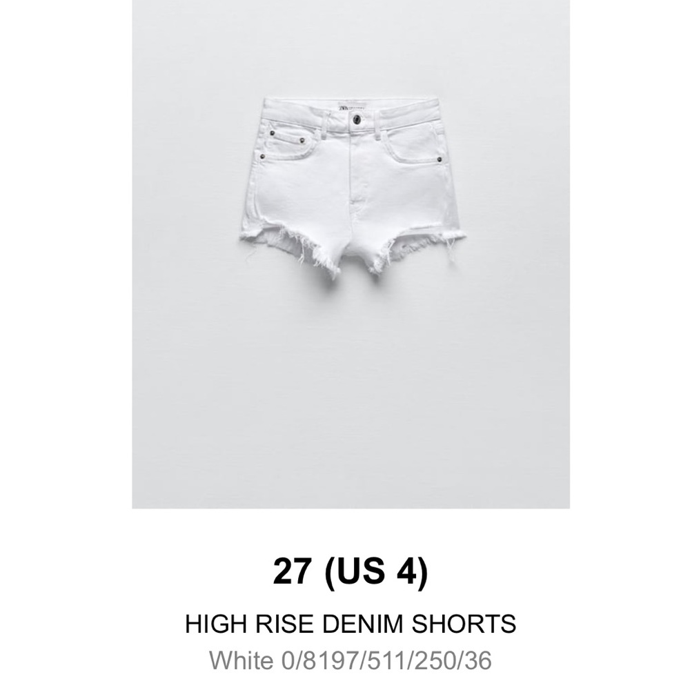 Zara white jean shorts